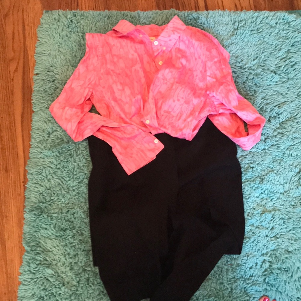 Pink penguin button up